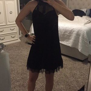 Black lace cocktail dress